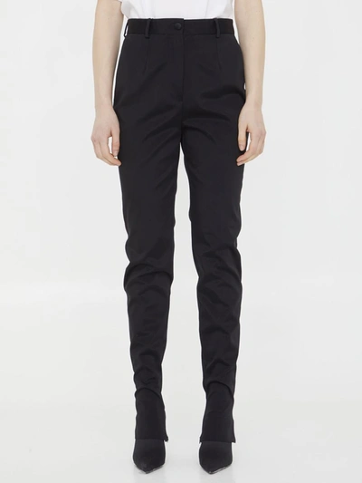 Dolce & Gabbana Cady Trousers In Black