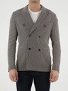 Tonello Double-breasted Glen Plaid Jacket In Beige