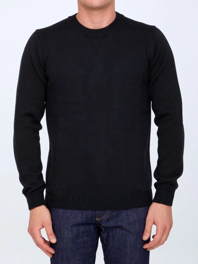 Roberto Collina Black Merino Wool Sweater