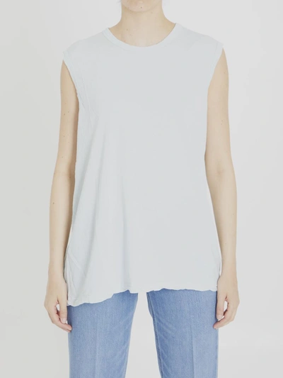 James Perse Cotton Sleeveless T-shirt In Turquoise