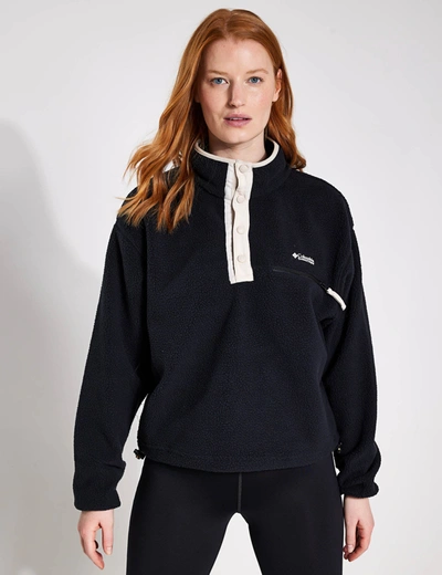 Columbia Helvetia Cropped Half Snap Woman Sweatshirt Black Size L Polyester