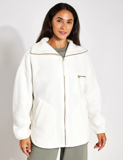 Varley Donley Recycled-fibre Fleece Jacket In White