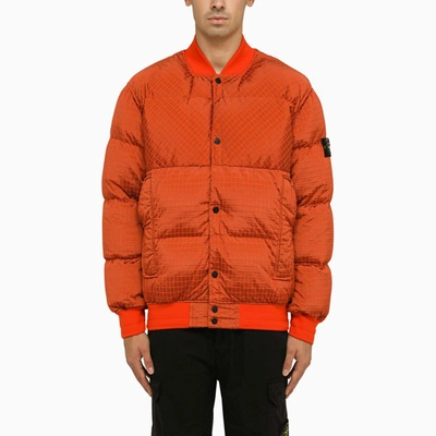 STONE ISLAND STONE ISLAND ORANGE NYLON BOMBER JACKET MEN