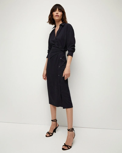 Veronica Beard Wright Wrap Dress In Navy