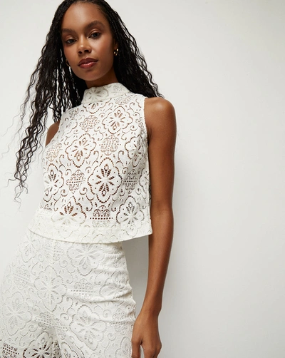 Veronica Beard Katmai Lace Top In Off-white