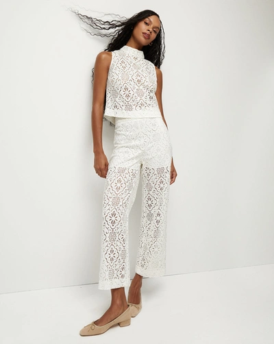 Veronica Beard Kehlani Lace Pant In Off-white