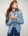 Veronica Beard Hosanna Tweed Dickey Jacket In Skylight