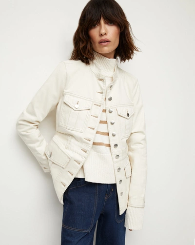 Veronica Beard Tika Jean Jacket In Ecru