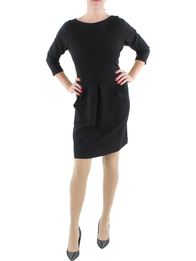 24seven Comfort Apparel Womens Cocktail Midi Fit & Flare Dress In Black