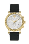 VERSACE V-CHRONO CLASSIC LEATHER WATCH