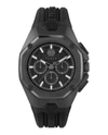 Philipp Plein Octagonal Case Chronograph Watch With Black Guilloche Dial In Black