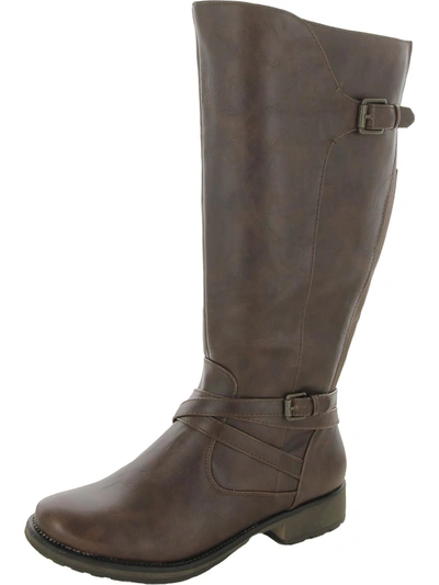 Naturalizer Stanton Womens Faux Leather Zipper Knee-high Boots In Brown