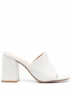 Gianvito Rossi Wynn Lambskin Block-heel Mule Sandals In White