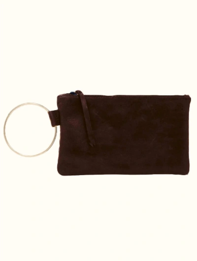 Able Fozi Wristlet In Chocolate Brown In Black