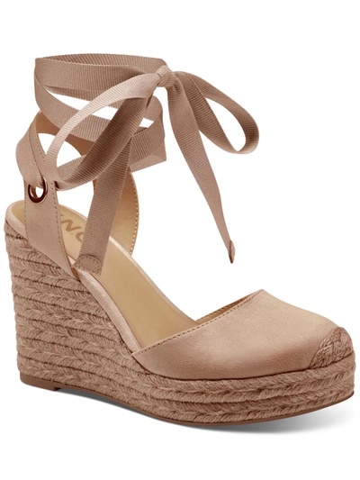 INC MAISIE WOMENS FAUX SUEDE CLOSED TOE WEDGE SANDALS