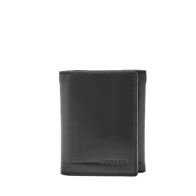 Fossil Men's Allen Rfid Leather Trifold In Black