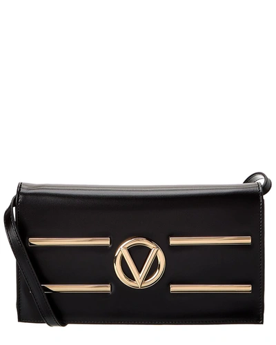 Valentino By Mario Valentino Lena Dorado Leather Shoulder Bag In Black