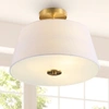 JONATHAN Y ISABELLA 15" 3-LIGHT MODERN MIDCENTURY IRON LED SEMI FLUSH MOUNT