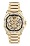 Philipp Plein Men's Automatic Skeleton Spectre Gold Ion-plated Bracelet Watch 42mm In Multi