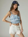 Lucky Brand Women's Plaid Tank In Blue