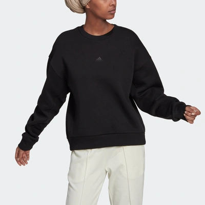 Adidas Originals Women's All Szn Fleece Crew Neck Sweatshirt In Black