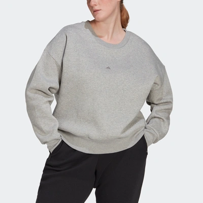 Adidas Originals Adidas Plus Size All Season Crewneck Sweatshirt In Medium Grey Heather
