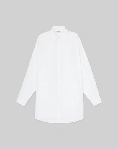 Lafayette 148 Organic Cotton Poplin Oversized Shirt In White