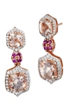 SAVVY CIE JEWELS 18K ROSE VERMEIL 7.25GTW MOR/WHT ZIRCONIA EARRINGS