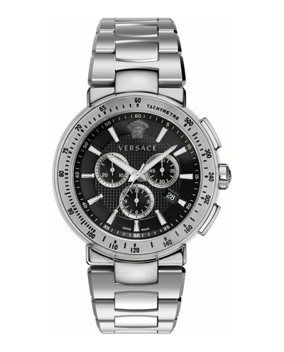 Versace Mystique Chrono Watch In Silver