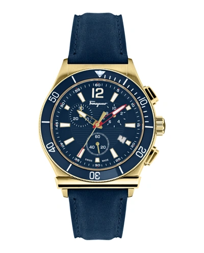 Ferragamo 1898 Sport Strap Watch In Blue