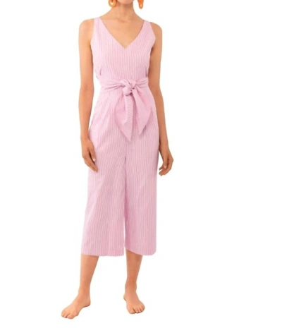 Gretchen Scott Wrap Jumpsuit - Wash & Wear Stripe In Pink