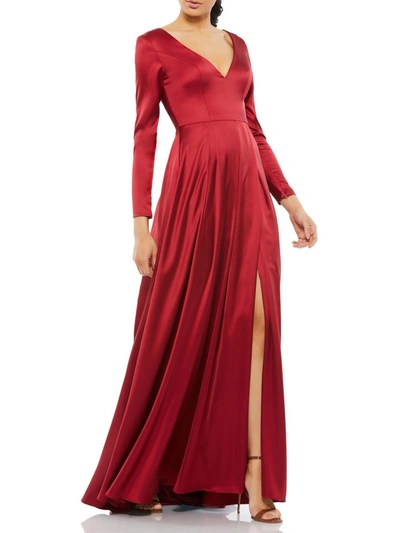 Mac Duggal Plus Womens Satin Formal Cocktail And Party Dress In Pink