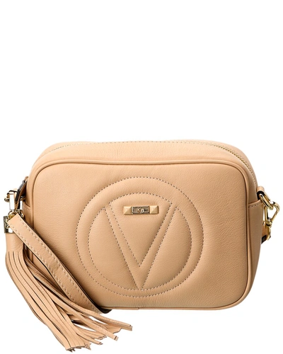 Valentino By Mario Valentino Mia Magnus Signature Leather Crossbody In Beige