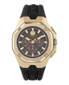 Philipp Plein Octagonal Chronograph Timepiece With Ip Yellow Gold Case In Gold