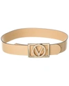 Valentino By Mario Valentino Dolly Leather Belt In Beige