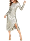 INC WOMENS METALLIC MIDI COCKTAIL AND PARTY DRESS