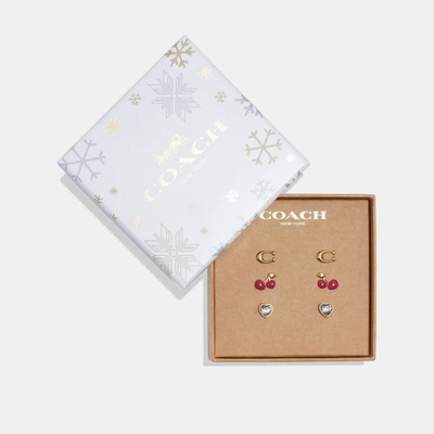 Coach Outlet Signature Ice Cream Earrings Set In Gold
