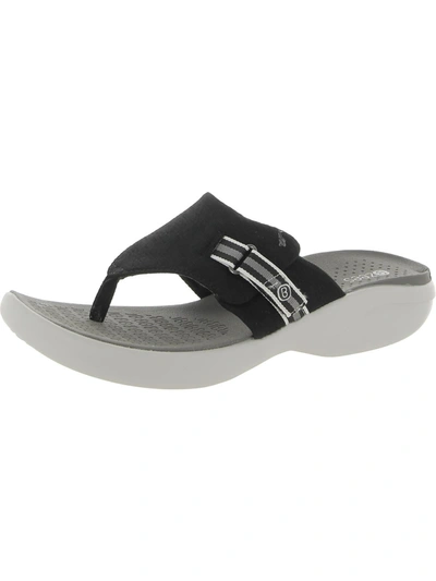 Bzees Camp Out Washable Slide Sandals In Black Fabric