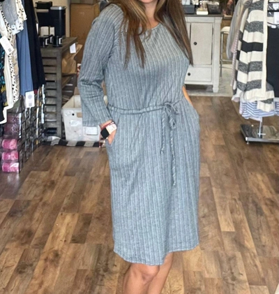 Gilli Striped Crew Neck Dress In Blue