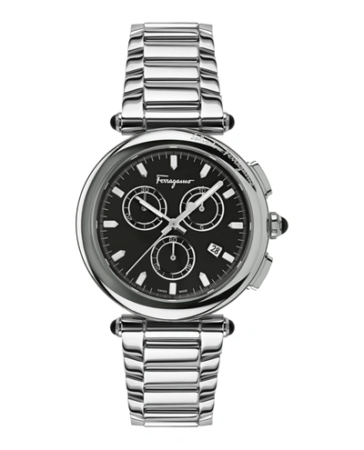 Ferragamo Idillio Chronograph Watch In Silver