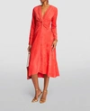 Isabel Marant Havena Twisted Corduroy Midi Dress In Pink