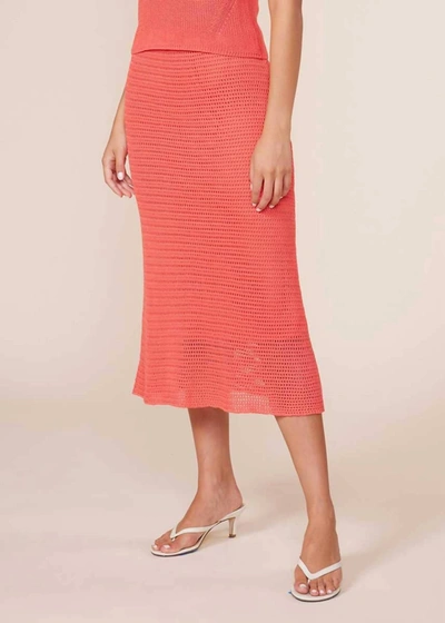 Lucy Paris Apple Knit Skirt In Coral In Pink
