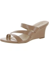 Naturalizer Breona Womens Faux Leather Slip On Wedge Sandals In Multi