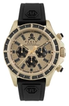 Philipp Plein Men's Chronograph Nobile Racing Black Silicone Strap Watch 43mm In Multi