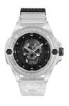 Philipp Plein Men's The $kull Transparent Silicone Strap Watch 45mm In Multi