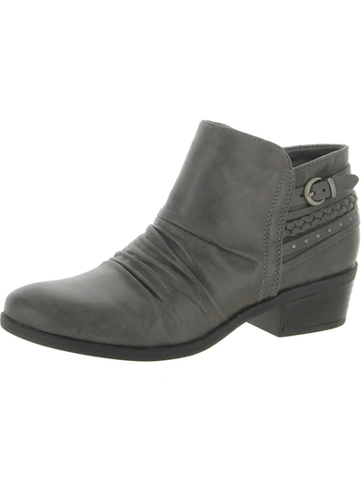 Naturalizer Gallop Womens Faux Leather Casual Ankle Boots In Grey