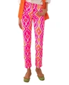 Gretchen Scott Gripeless Cotton Spandex Jeans - Kitt Ikat In Pink In Pink