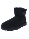 Ugg Mini Bailey Button Sheepskin-lined Suede Ankle Boots In Black