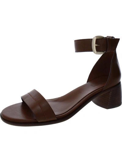 27 Edit Kandrie Womens Leather Ankle Strap Heels In Brown