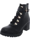Wild Pair Bridgitt Womens Faux Leather Round Toe Combat & Lace-up Boots In Multi
